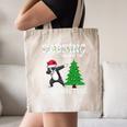 Boston Terrier Santa Hat Dabbing Around The Christmas Tree Canvas Tote Bag, novelty gifts, funny gifts