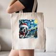 Boston Terrier Santa Starry Night Van Gogh Christmas Dog Men Women Kids Canvas Tote Bag, novelty gifts, funny gifts