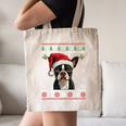 Boston Terrier Ugly Christmas Sweater Xmas For Adults Kids Canvas Tote Bag, novelty gifts, funny gifts