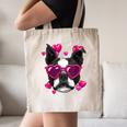 Boston Terrier Valentines Day Shirt Heart Dog Lover Canvas Tote Bag, novelty gifts, funny gifts