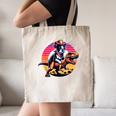 Boston Terrier Wearing A Cowboy Hat On T-Rex Canvas Tote Bag, novelty gifts, funny gifts