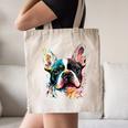 Cute Boston Terrier Puppy Dog Art Lover Unique Painting For Men Women Kids Canvas Tote Bag, novelty gifts, funny gifts