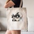 Cute Halloween Boston Terrier Dogs Witch Hat Ghost Dog For Men Women Kids Canvas Tote Bag, novelty gifts, funny gifts