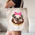 Cute Pug Shirt Donut Girls Dog Canvas Tote Bag, novelty gifts, funny gifts
