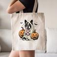 Halloween Boston Terrier Ghost Canvas Tote Bag, novelty gifts, funny gifts