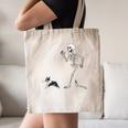 Halloween Boston Terrier And Skeleton Canvas Tote Bag, novelty gifts, funny gifts