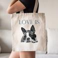Love Is Boston Terrier Bostie Canvas Tote Bag, novelty gifts, funny gifts