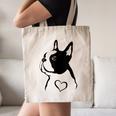 I Love My Boston Terrier Dog With Heart Canvas Tote Bag, novelty gifts, funny gifts