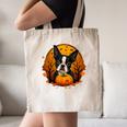 Pumpkin Boston Terrier Costume On Boston Terrier Halloween Canvas Tote Bag, novelty gifts, funny gifts