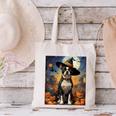 Aesthetic Halloween Boston Terrier Dog Witch Pumpkin For Men Women Kids Canvas Tote Bag, Boston Terrier Halloween Tote Bags, gift for family, gift for coworker