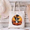 Boston Terrier Bostie Dog Breed Pet Halloween Pumpkins Canvas Tote Bag, Boston Terrier Halloween Tote Bags, gift for family, gift for coworker