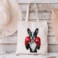 Boston Terrier Boxing Canvas Tote Bag, gift for family, gift for coworker