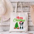 Boston Terrier Christmas Tree Lights Xmas Dog Lover Canvas Tote Bag, Boston Terrier Christmas Tote Bags, gift for family, gift for coworker