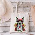 Boston Terrier Dia De Los Muertos Day Of The Dead Dog Skull For Men Women Kids Canvas Tote Bag, gift for family, gift for coworker