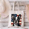 Boston Terrier Dog American Flag 4th Of July Patriotic Puppy Canvas Tote Bag, Patriotic Boston Terrier Tote Bags, American Boston Terrier Tote Bags, Boston Terrier 4th Of July Tote Bags, gift for family, gift for coworker