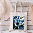 Boston Terrier Dog Art Van Gogh Starry Night Boston Terrier Canvas Tote Bag, gift for family, gift for coworker