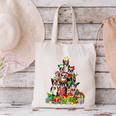 Boston Terrier Dog Christmas Tree Lights Xmas Pajama For Men Women Kids Canvas Tote Bag, Boston Terrier Christmas Tote Bags, gift for family, gift for coworker