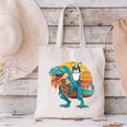 Boston Terrier Dog Riding Dinosaur T Rex Boys Canvas Tote Bag, Boston Terrier Riding Tote Bags, gift for family, gift for coworker