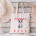 Boston Terrier Dog Santa Hat Men Kids Ugly Christmas Light Canvas Tote Bag, Boston Terrier Christmas Tote Bags, gift for family, gift for coworker