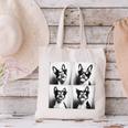 Boston Terrier Dogs With Sunglasses Photo Pets Meme Canvas Tote Bag, gift for family, gift for coworker