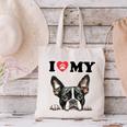 Boston Terrier I Heart My Dog Dog Lover Canvas Tote Bag, gift for family, gift for coworker