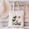 Boston Terrier Japanese Kanagawa Wave Surf Dog Canvas Tote Bag, gift for family, gift for coworker