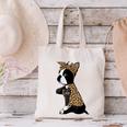 Boston Terrier Lover I Love Mom Tattoo Leopard Canvas Tote Bag, Boston Terrier Mom Tote Bags, gift for family, gift for coworker