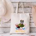 Boston Terrier Merry Christmas Tree Lights Dog X-Mas Dogs Canvas Tote Bag, Boston Terrier Christmas Tote Bags, gift for family, gift for coworker