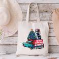 Boston Terrier Merry Christmas Tree Truck Santa Dog X-Mas Canvas Tote Bag, Boston Terrier Christmas Tote Bags, gift for family, gift for coworker