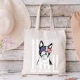 Boston Terrier Papa Cool Dog Lover USA American Flag Men Women Canvas Tote Bag, American Boston Terrier Tote Bags, gift for family, gift for coworker