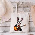 Boston Terrier Playing Guitar Boston Terrier Canvas Tote Bag, gift for family, gift for coworker
