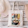Boston Terrier Ramen Noodles Japanese Art Retro Ocean Waves Canvas Tote Bag, gift for family, gift for coworker