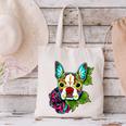 Boston Terrier In Red Day Of The Dead Sugar Skull Dog Canvas Tote Bag, gift for family, gift for coworker
