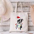 Boston Terrier Santa Christmas Lights Xmas Dog Lover Men Women Kids Canvas Tote Bag, Boston Terrier Christmas Tote Bags, gift for family, gift for coworker
