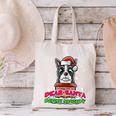 Boston Terrier Santa Claus Christmas Dog Canvas Tote Bag, Boston Terrier Christmas Tote Bags, gift for family, gift for coworker