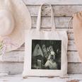 Boston Terrier Selfie With Ghosts Halloween Dog Lover Canvas Tote Bag, Boston Terrier Halloween Tote Bags, gift for family, gift for coworker