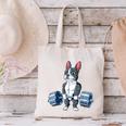Boston Terrier Weightlifting Deadlift Men Fitness Gym Canvas Tote Bag, Boston Terrier Gym Tote Bags, gift for family, gift for coworker