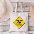 Caution Sign Boston Terrier Dog Bostie Puppy Canvas Tote Bag, gift for family, gift for coworker
