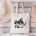 Cute Halloween Boston Terrier Dogs Witch Hat Ghost Dog For Men Women Kids Canvas Tote Bag, Boston Terrier Halloween Tote Bags, Boston Terrier Ghost Tote Bags, gift for family, gift for coworker