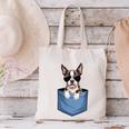 Cute Pocket Boston Terrier Lover Dog Mom Canvas Tote Bag, Boston Terrier Mom Tote Bags, gift for family, gift for coworker