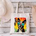 Dog Boston Terrier Hawaiian Canvas Tote Bag, gift for family, gift for coworker