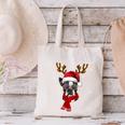 Family Matching Reindeer Xmas Boston Terrier Christmas Canvas Tote Bag, Boston Terrier Christmas Tote Bags, gift for family, gift for coworker