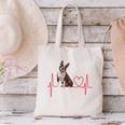 Heartbeat Boston Terrier Dog Canvas Tote Bag, gift for family, gift for coworker