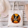 Pumpkin Boston Terrier Costume On Boston Terrier Halloween Canvas Tote Bag, Boston Terrier Halloween Tote Bags, gift for family, gift for coworker