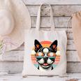 Retro Sunset Sunglasses Boston Terrier Boston Bull Bostie Canvas Tote Bag, gift for family, gift for coworker