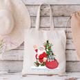 Santa Ugly Christmas Tree Lights Boston Terrier Dog Lover Canvas Tote Bag, Boston Terrier Christmas Tote Bags, gift for family, gift for coworker