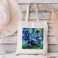 Scottish Terrier Starry Night Scotty Dog Art By Aja Canvas Tote Bag, gift for family, gift for coworker