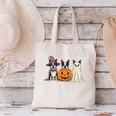 Spooky Ghost Boston Terrier Pumpkin Halloween Dog Lover Canvas Tote Bag, Boston Terrier Halloween Tote Bags, Boston Terrier Ghost Tote Bags, gift for family, gift for coworker