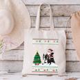 Ugly Christmas Tree Lights Xmas Santa Riding Boston Terrier Canvas Tote Bag, Boston Terrier Riding Tote Bags, Boston Terrier Christmas Tote Bags, gift for family, gift for coworker