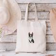 Ugly Xmas Sweater Style Boston Terrier Reindeer Christmas Canvas Tote Bag, Boston Terrier Christmas Tote Bags, gift for family, gift for coworker